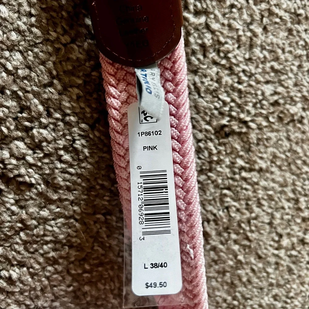 Perry Ellis Portfolio Stretch Belt Braided‎ Pink Casual Dress L 38/40 $49.50